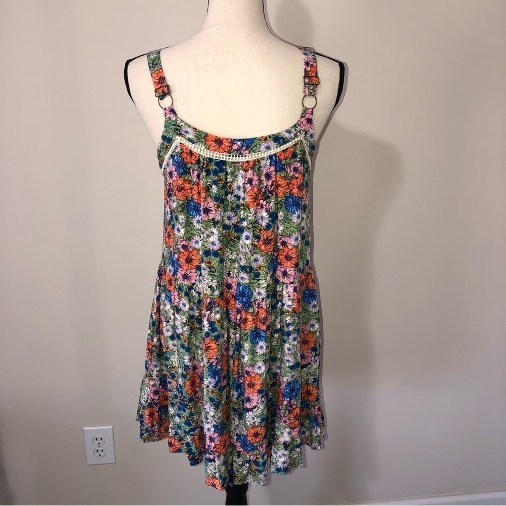 Wild Fable Floral Print Jumper Style Sundress Size Small Crochet Cottage Prairie - Picture 3 of 10